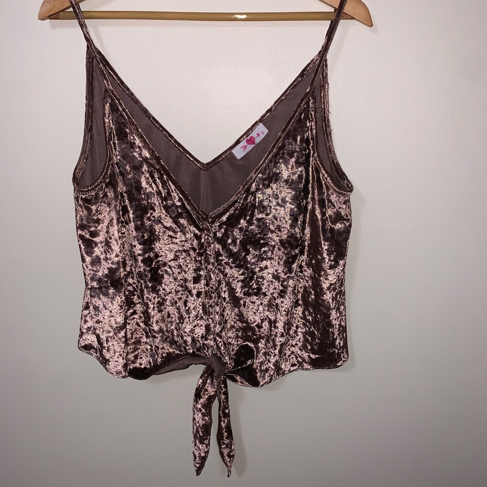 Velvet tie tank top